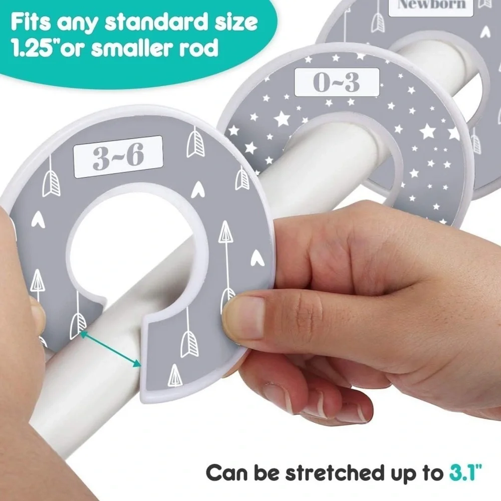 Binswloo Gray Closet Dividers for Baby Clothes